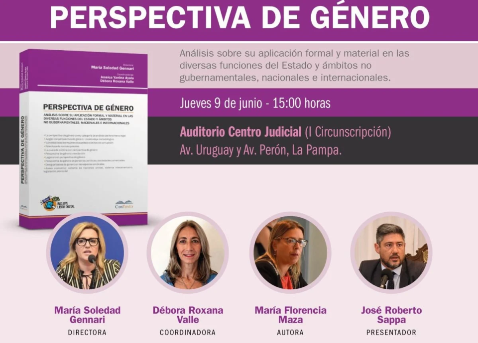 Presentan libro sobre “Perspectiva de Género” que tiene a jueza pampeana como una de sus autoras