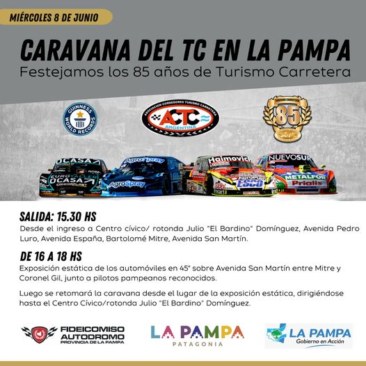 La caravana del Turismo Carretera llega a La Pampa