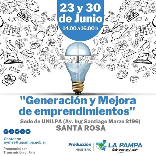 El Ministerio de Producción invita a la capacitación sobre «Generación y Mejora de emprendimientos»