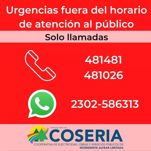 Agenda! Para urgencias las 24 horas, solo llamadas…