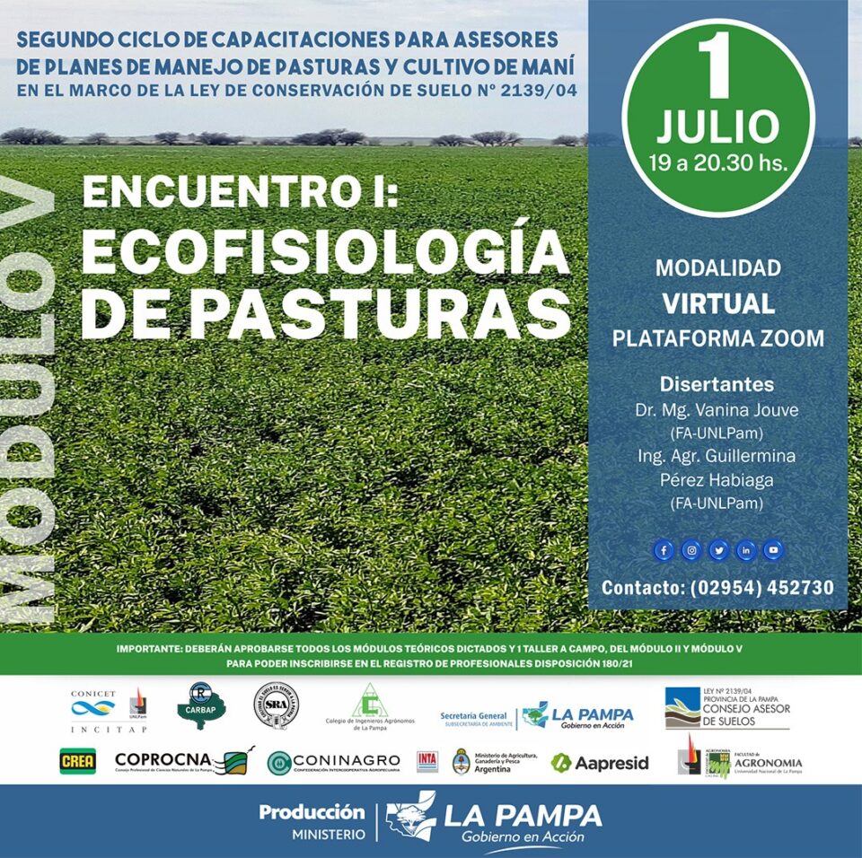 Anunciaron nueva charla sobre Ecofisiología de Pasturas