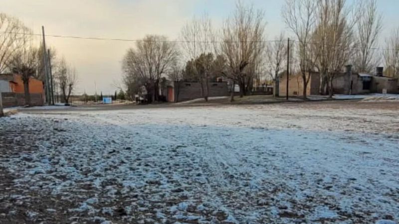 Oeste de La Pampa: volvió a nevar en La Humada