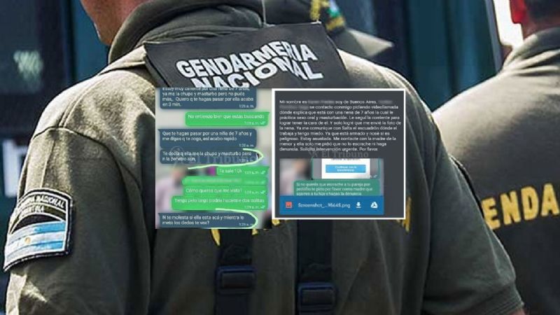 El chat que hundió al gendarme que habría violado a su hija de 7 años