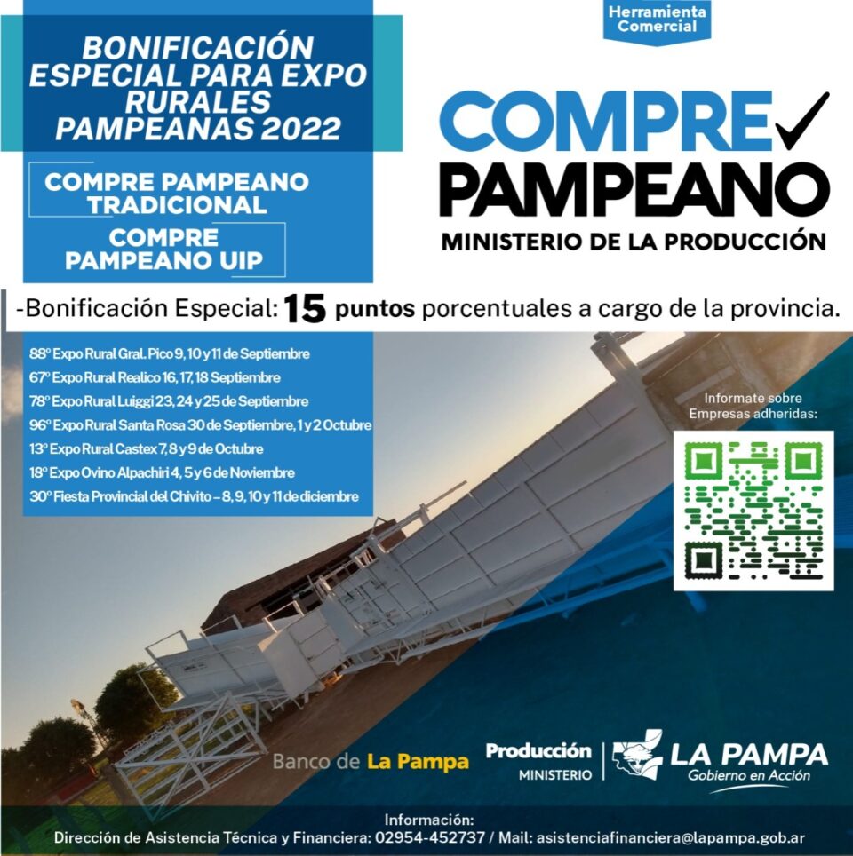 Compre Pampeano: habrá bonificación especial para las exposiciones rurales