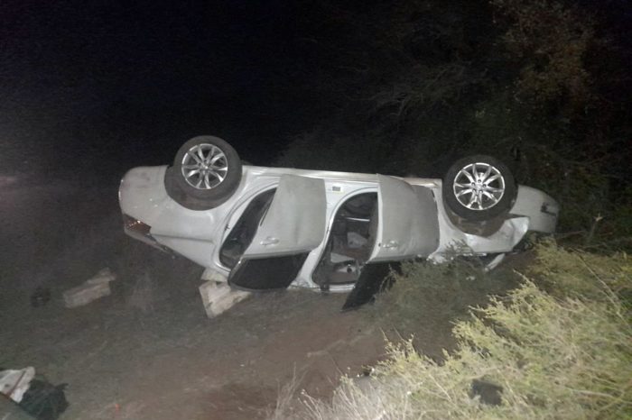 Vuelco en ruta nacional 152 dejó cinco personas hospitalizadas