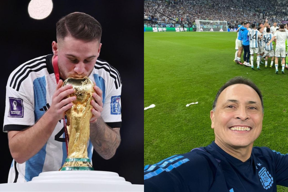 Los pampeanos campeones del mundo: Alexis Mac Allister y el médico Daniel Martínez