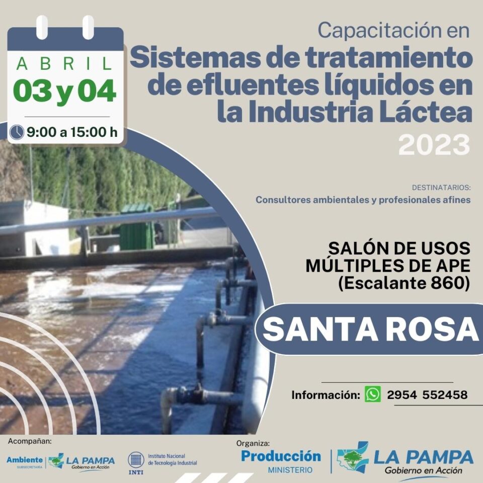 Capacitación en Sistemas de tratamiento de efluentes líquidos en la industria láctea